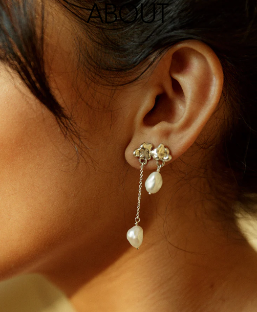 Faris Neb Drops Earrings Silver
